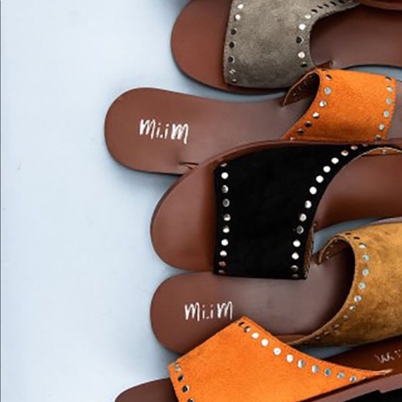 Kennedy Camel Studded Asymmetrical Slide Sandal - Picture 4 of 8